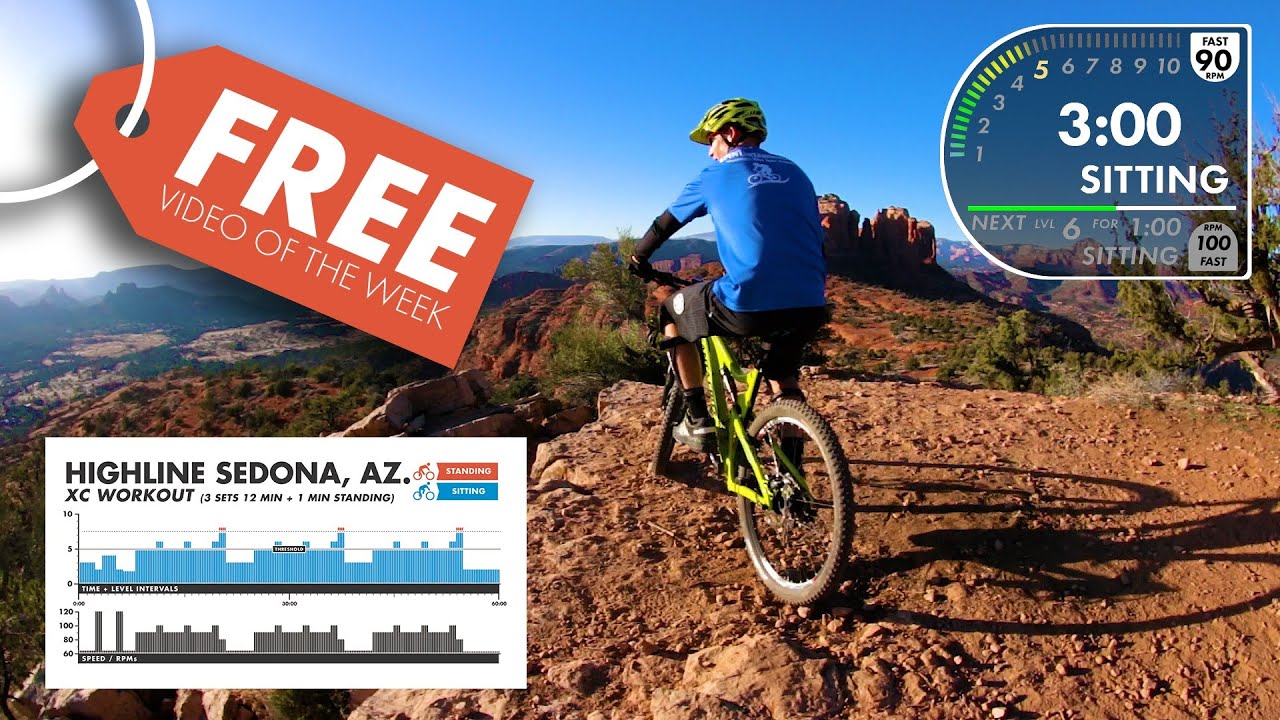 FREE Scenic Mountain Bike Spin Video for Indoor Cycling. Sedona XC CrossCountry Workout