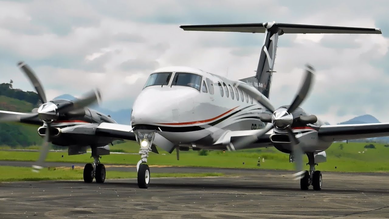 Beechcraft King Air 350 Decolagem em Alta Performance no Aeroporto de Cachoeiro Espirito Santo