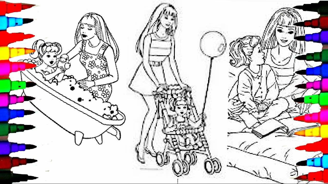 Coloring Pages BARBIE and CHELSEA Compilation Coloring Videos For Children Learning Rainbow Colors