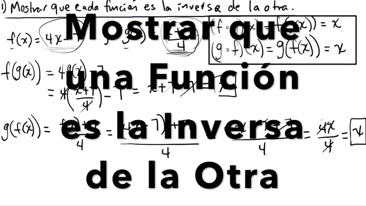 Funciones Inversas - Mostrar que una Función es la Inversa de la Otra | Ejercicio | LuInstituto