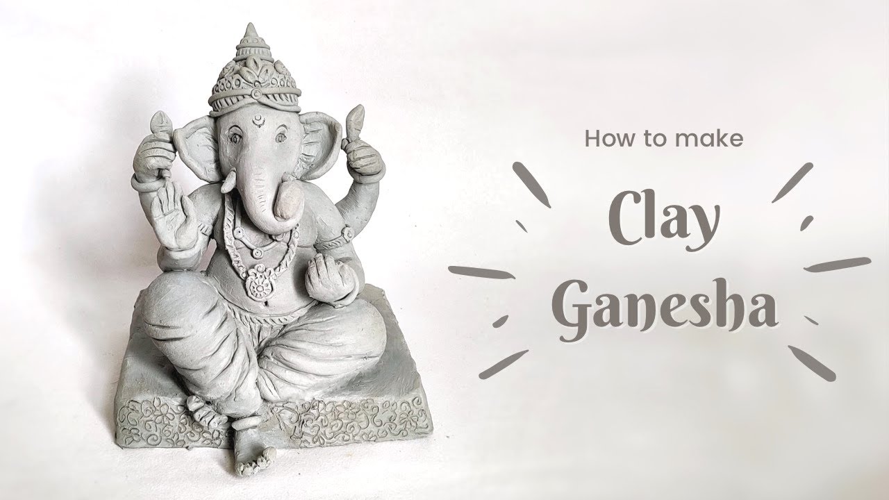 How to make Eco-friendly Ganesha idol at home | Easy DIY Shadu Mati Ganpati Murti Tutorial (Part 1)