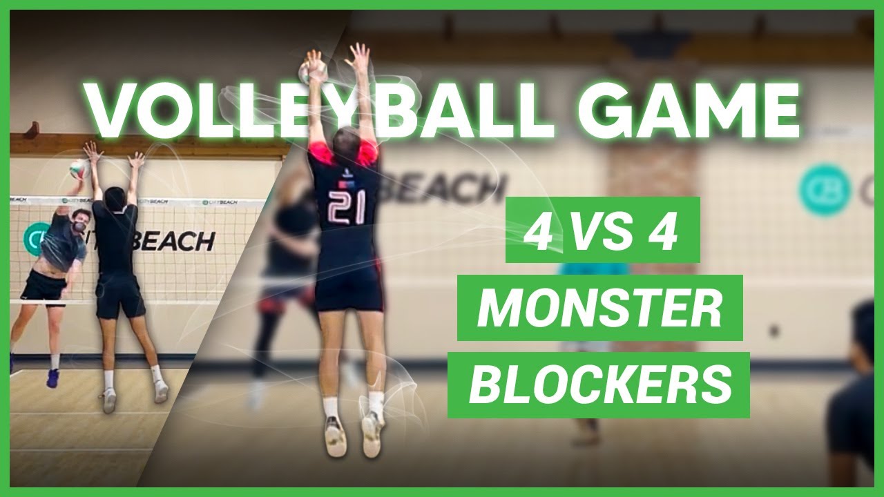 4 vs 4 MONSTER BLOCKERS | Volleyball Game