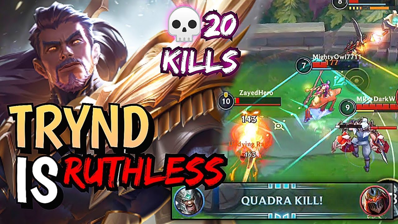 Tryndamere Doesn't care about Lives ( 20 kills & Quadrakill ) ~ Wildrift | Road to Challenger | 9