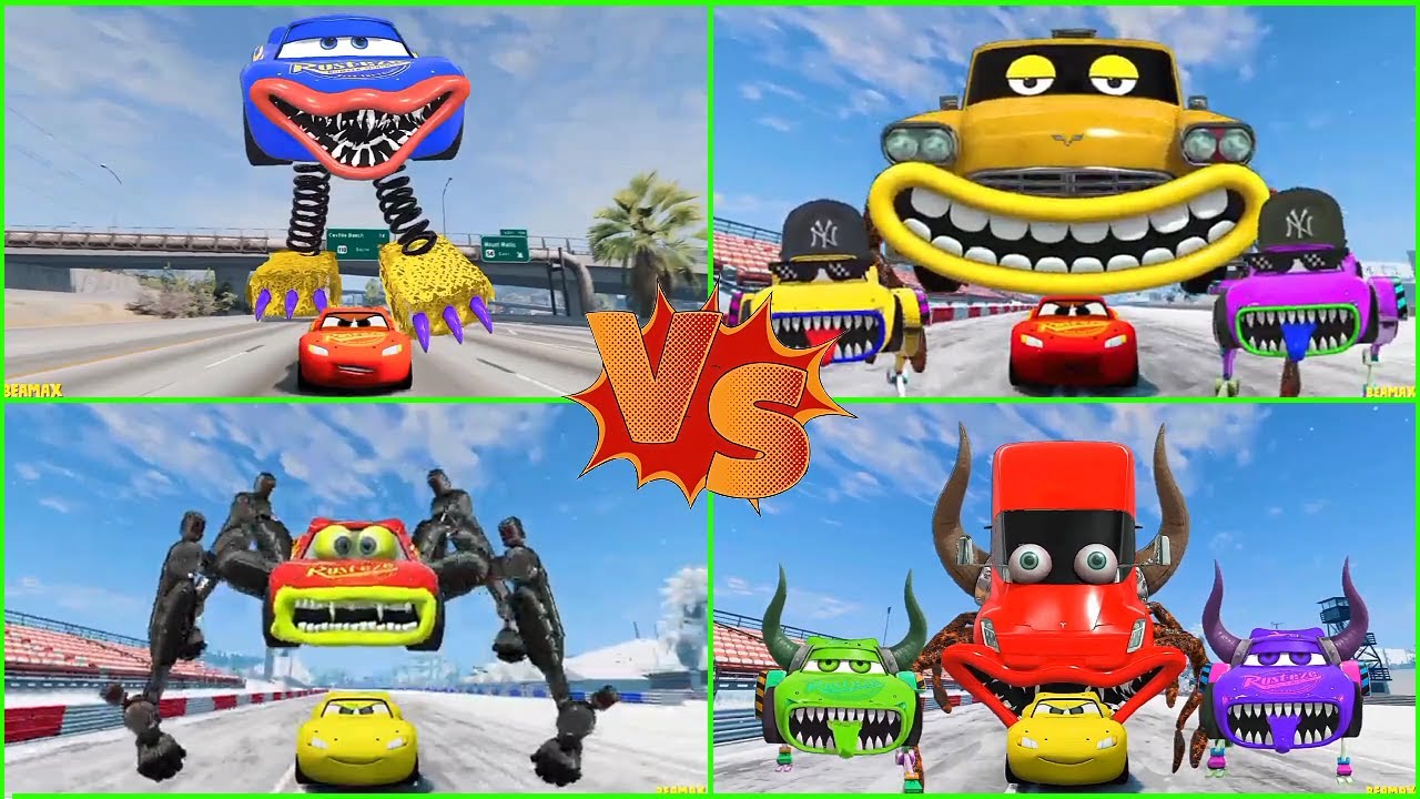 ULTIMATE CAR BATTLE! 🚗🔥 McQueen Eater vs Mega Monster Trucks | GTA 5 FIGHT