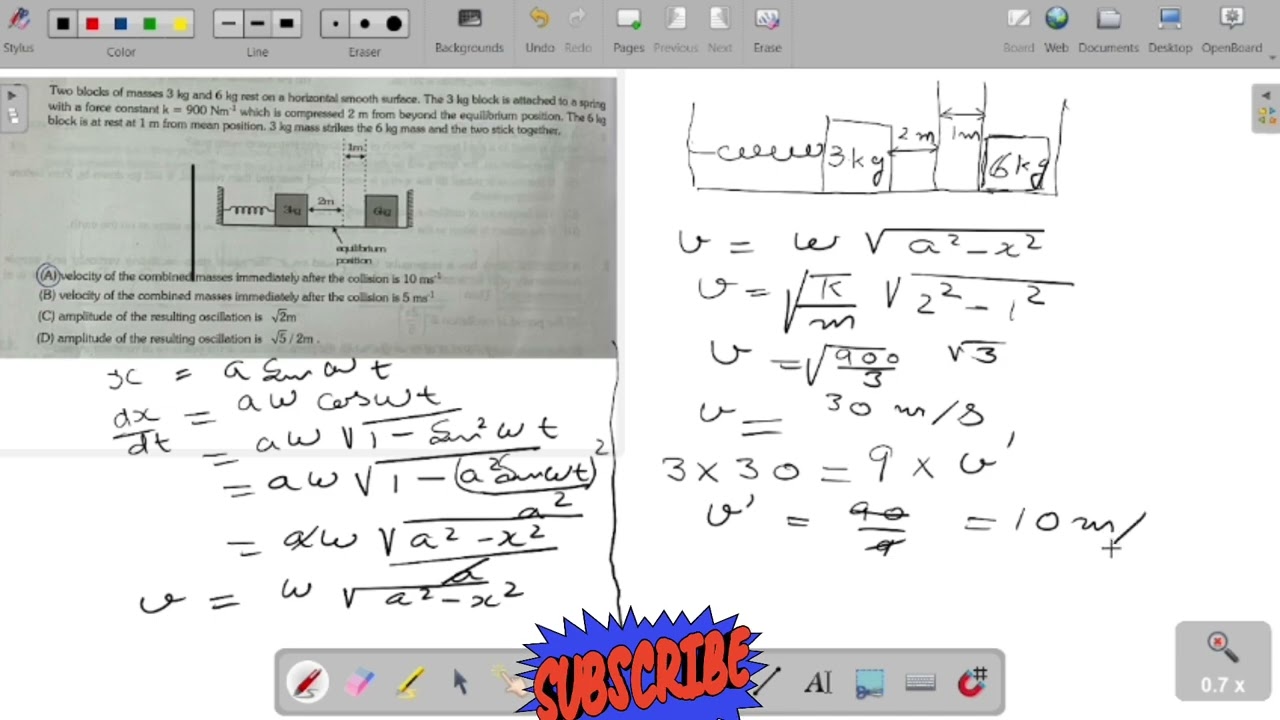 Two blocks of masses 3 kg and 6 kg rest on a horizontal smooth surface. The 3 kg block i