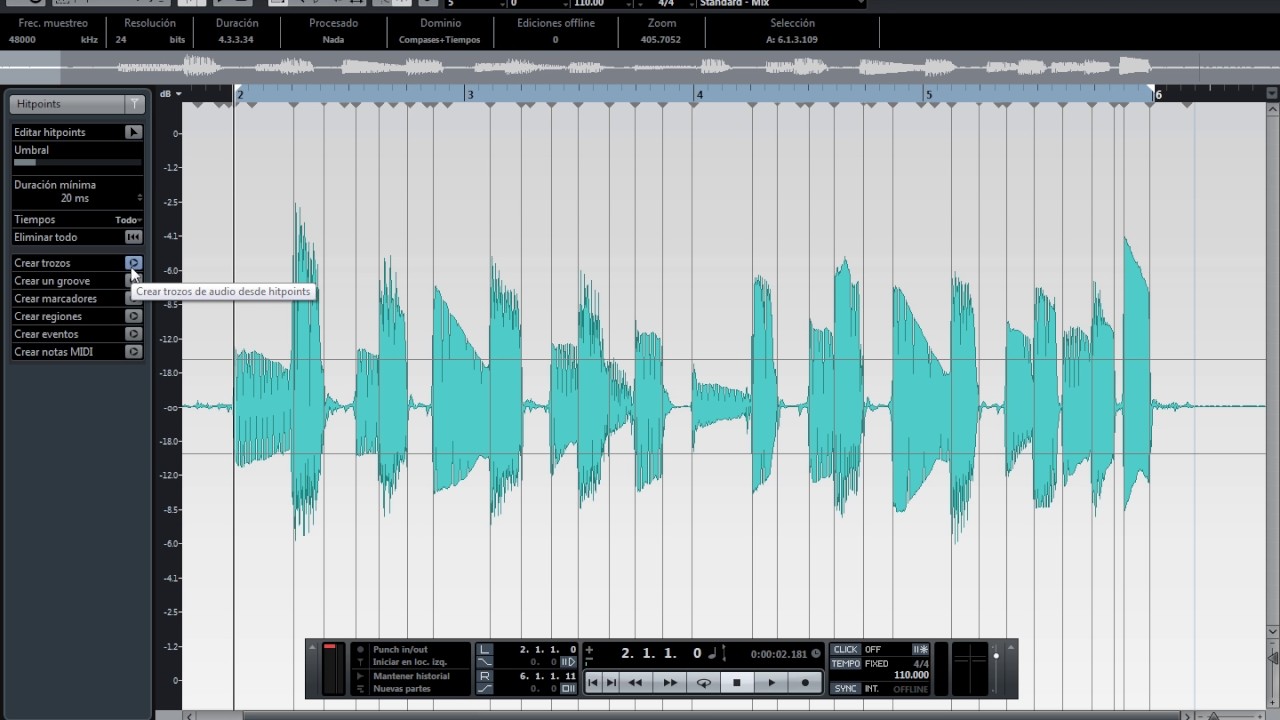 Curso Cubase 8. Hitpoints y Cuantización de Audio (Video 11)