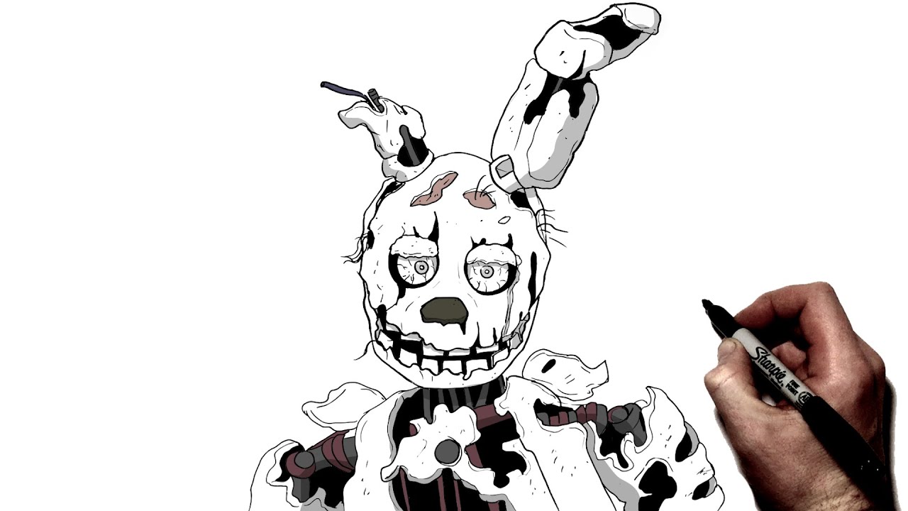 Как нарисовать Спрингтрапа | Пошаговое руководство | FNAF
