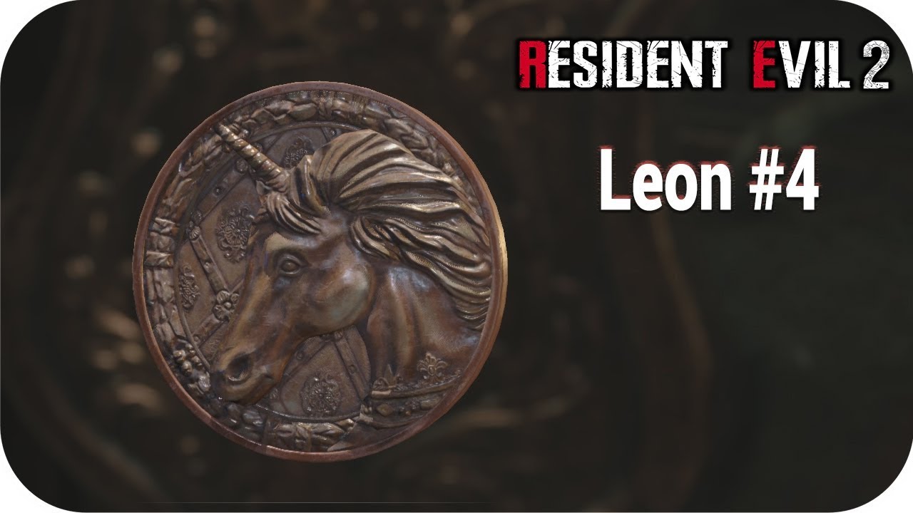 Resident Evil 2 Leon Walkthrough 4 Blue Spade Key & Unicorn Medallion Location