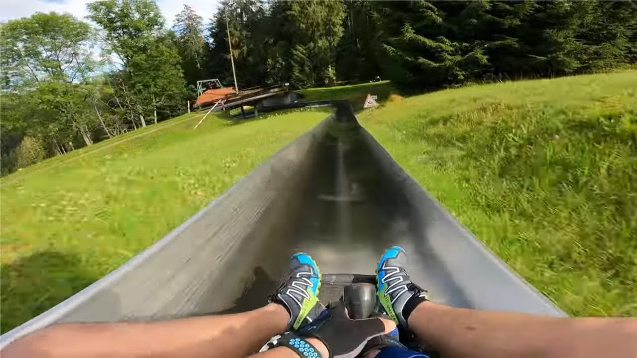 Insane speed Alpine Slide 4K Gopro Hero Poppeltal Seewald Freizeitpark Enzklösterle Riesenrutschbahn
