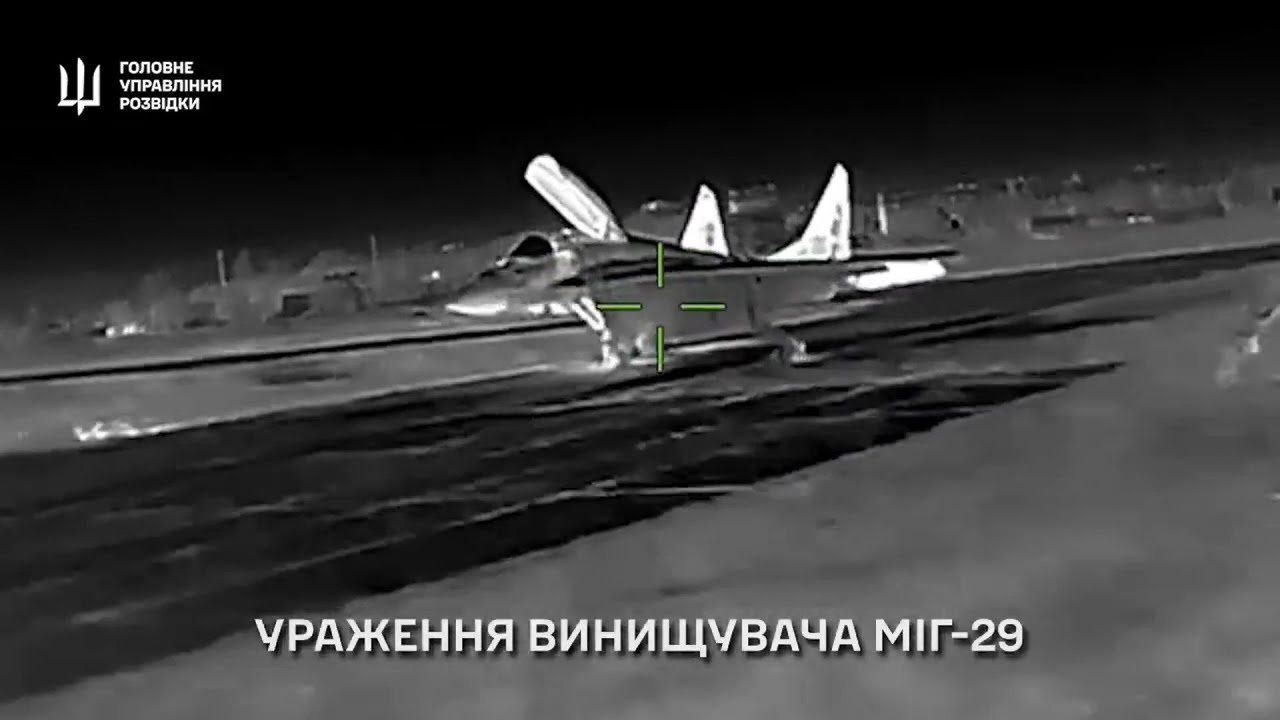 Russian MiG-29 Destroyed by Drone At Kacha Air Base in Crimea