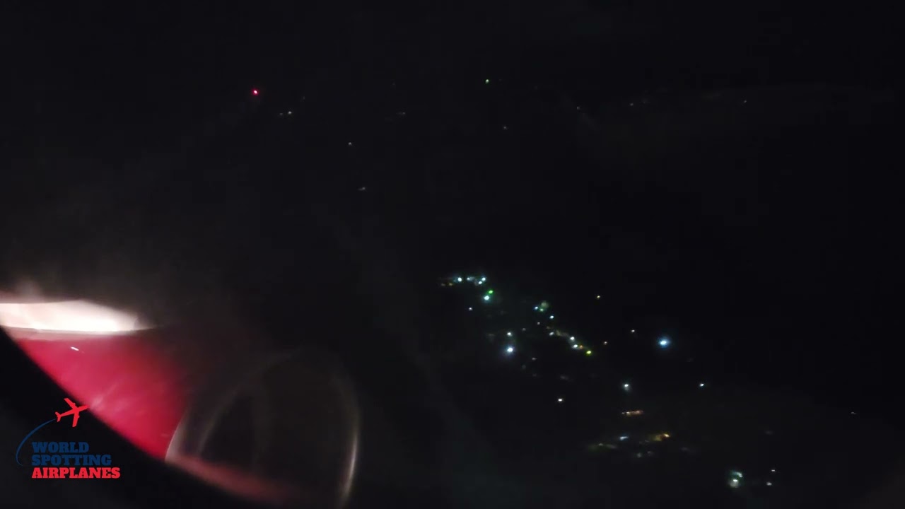 Avianca Night Landing San Salvador 4K