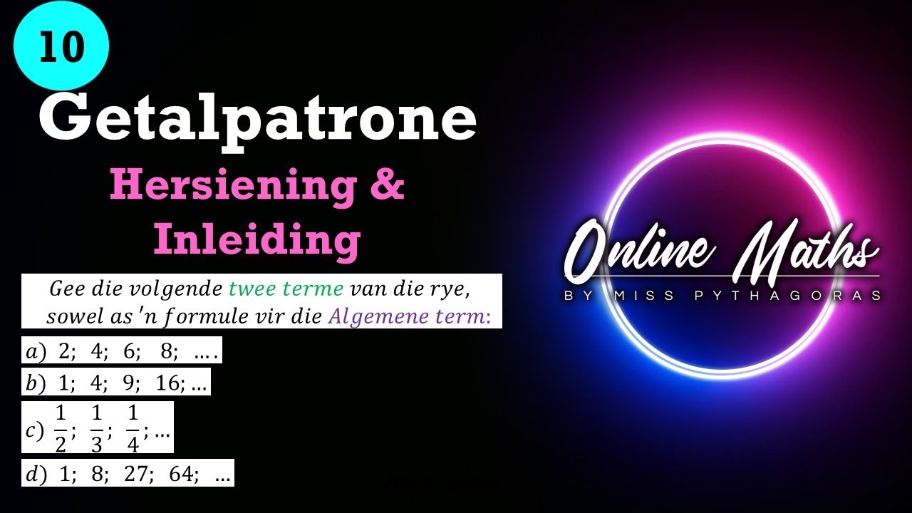 Getalpatrone Graad10: L1 Hersiening en Inleiding