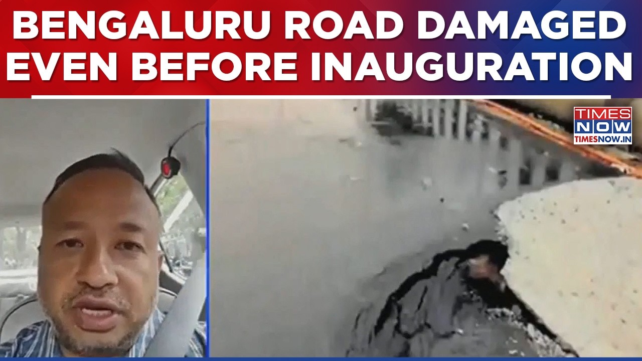 Bengaluru Road Damaged Even Before Inauguration, 20-Metre Stretch Hit By Rain Damage | Newzify