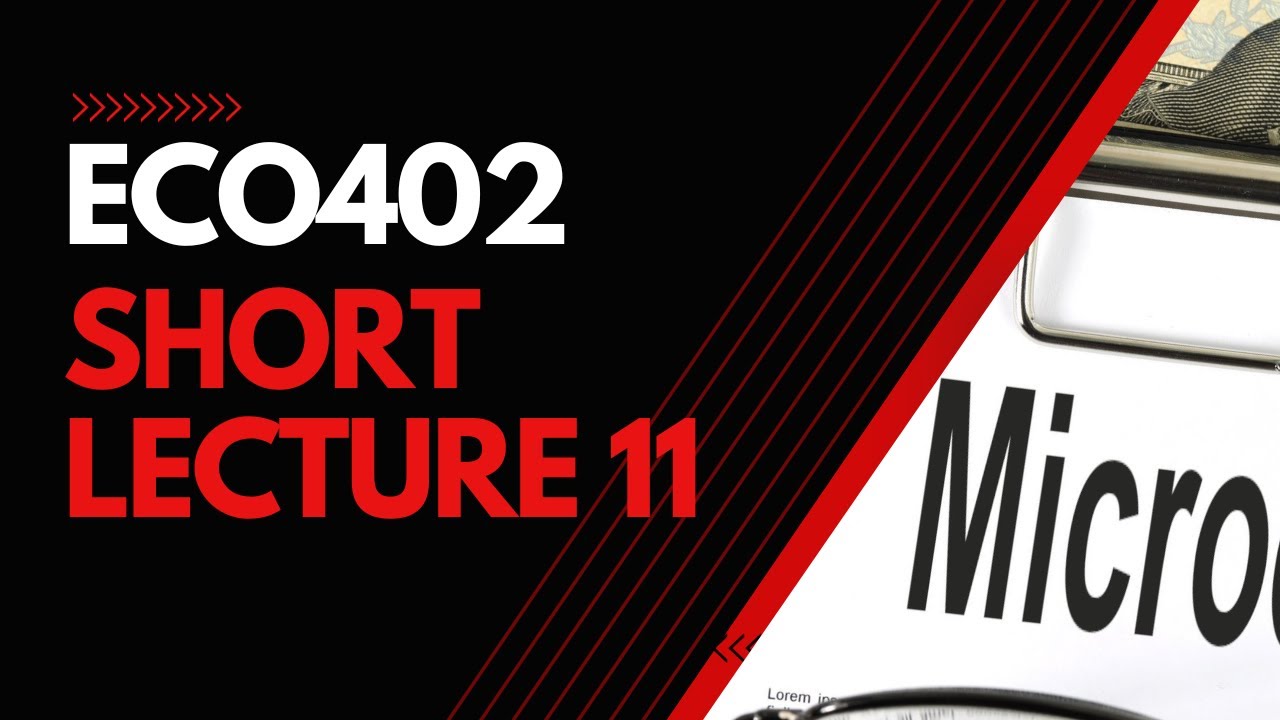 ECO402 Short Lecture 11
