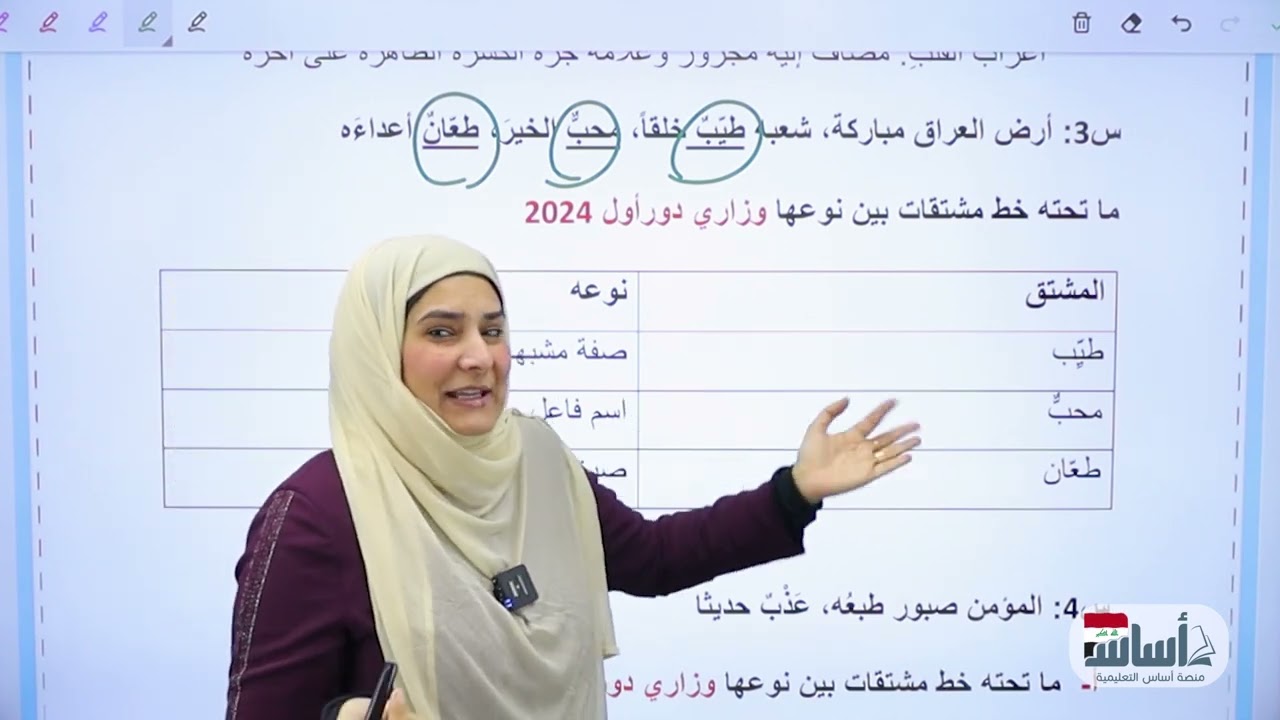 وزاريات الصفة المشبهة|| الوحدة الخامسة || اللغة العربية|| الثالث المتوسط || د. آيات العاني