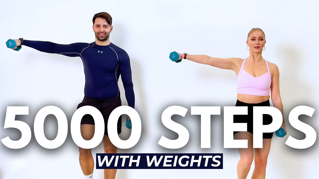 30-Minute Full Body HIIT Walking Workout with Weights – Burn 5000 Steps & Fat (No Repeats)