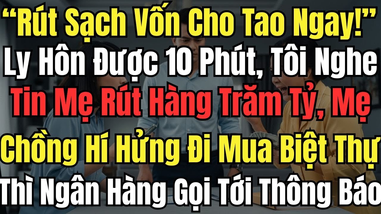 “Rút Sạch Vốn Cho Tao Ngay!” Ly Hôn Được 10 Phút, Tôi Nghe Tin Mẹ Rút Hàng Trăm Tỷ, Mẹ Chồng Hí Hửng