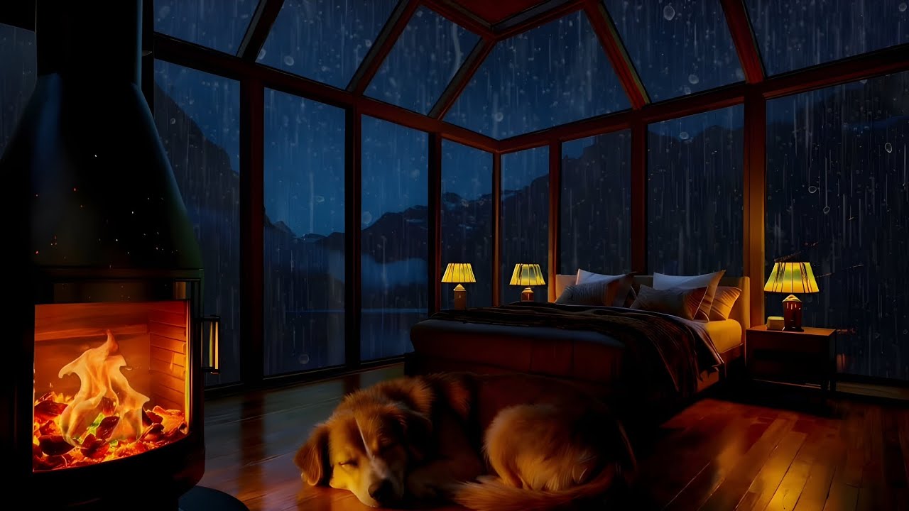 Cozy Cabin Rain & Fireplace Sounds for Deep Focus and Peaceful Study Time 📖🔥