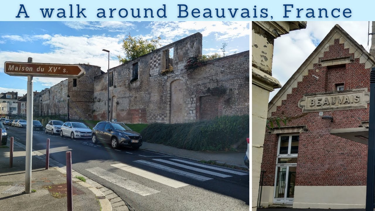Walk around the city of Beauvais (France)