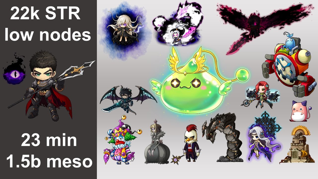 MapleStory 22k Dark Knight Boss Mule 1.5b in 23min Gears Nodes [Reboot Solis]
