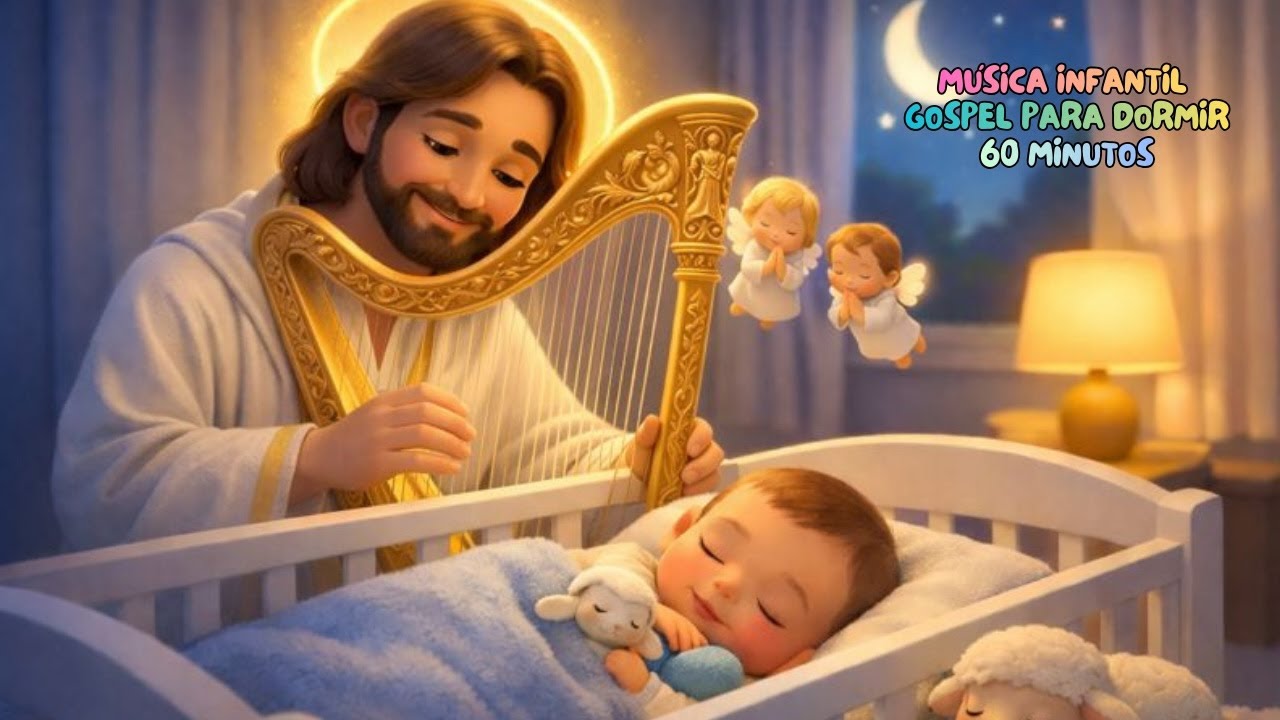 1 Hora de Canção de Ninar para Bebês Dormirem Rápido | Deus Está Aqui | Louvor Infantil