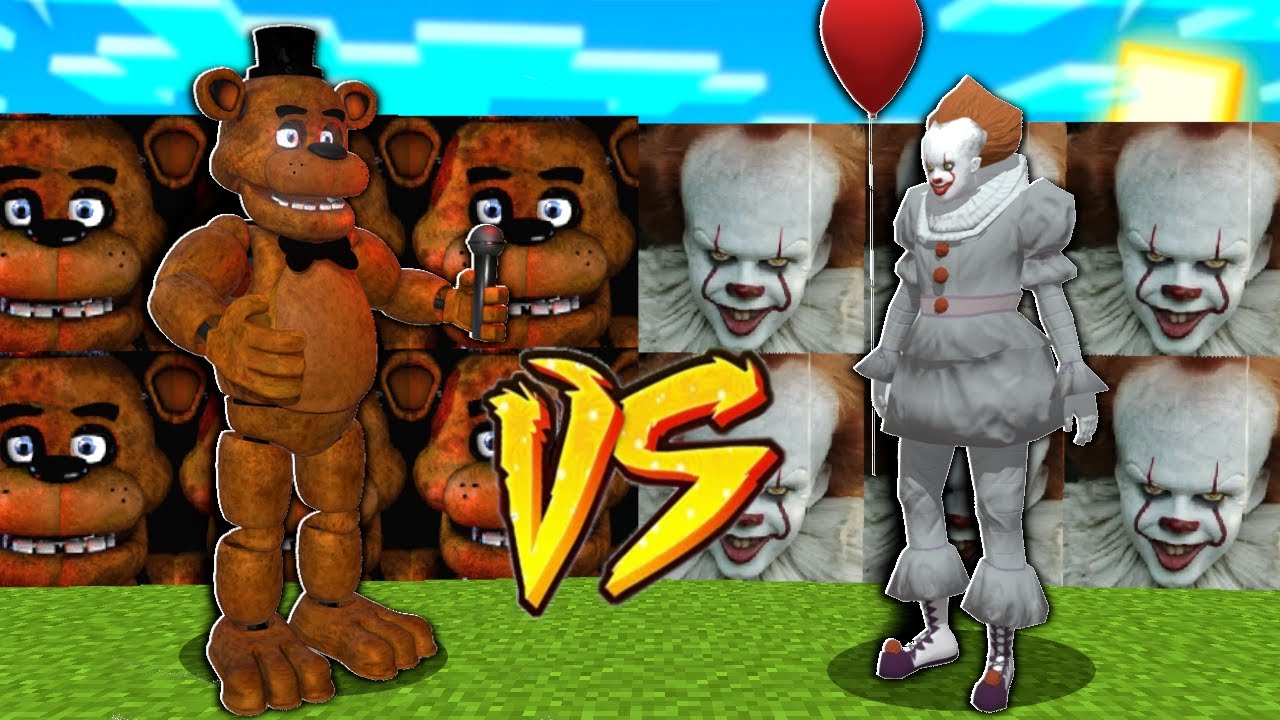 FREDY z FNAF vs PENNYWISE - MINECRAFT CHALLENGE | BAZA vs BAZA MATRUNER