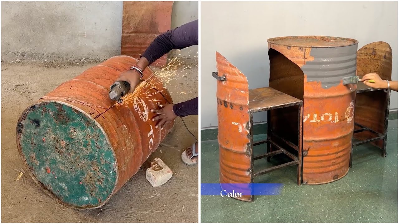 Oil Drum Furniture Making | Creative Recycling