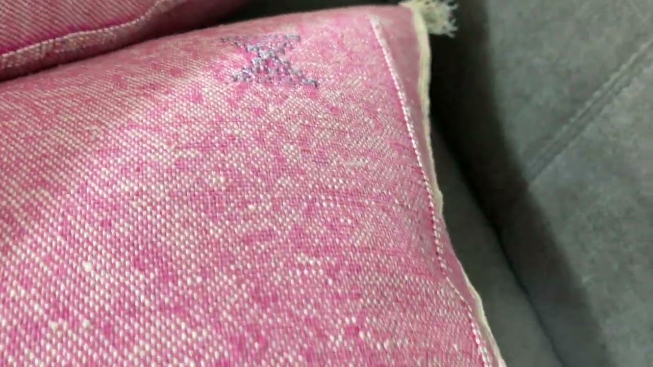 Kechart - Pink pillows silk 20x20, Handmade Cactus Silk Decorative Pillow, Moroccan Sabra Cushion