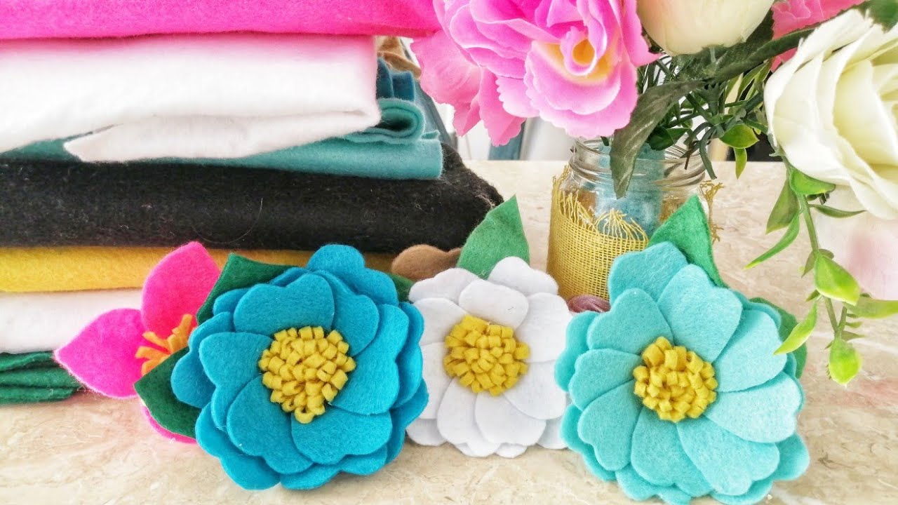 Como hacer flores de fieltro /manualidades en fieltro