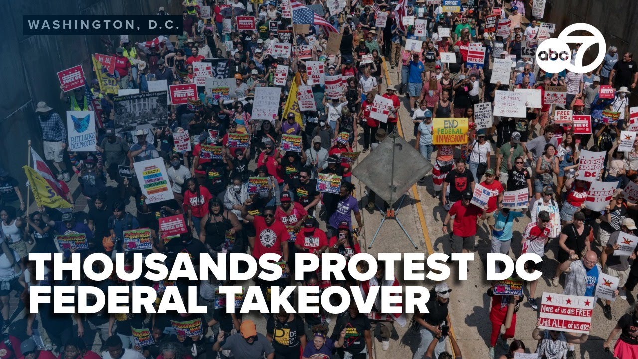 Thousands protest federal control of DC police as Trump's order nears end