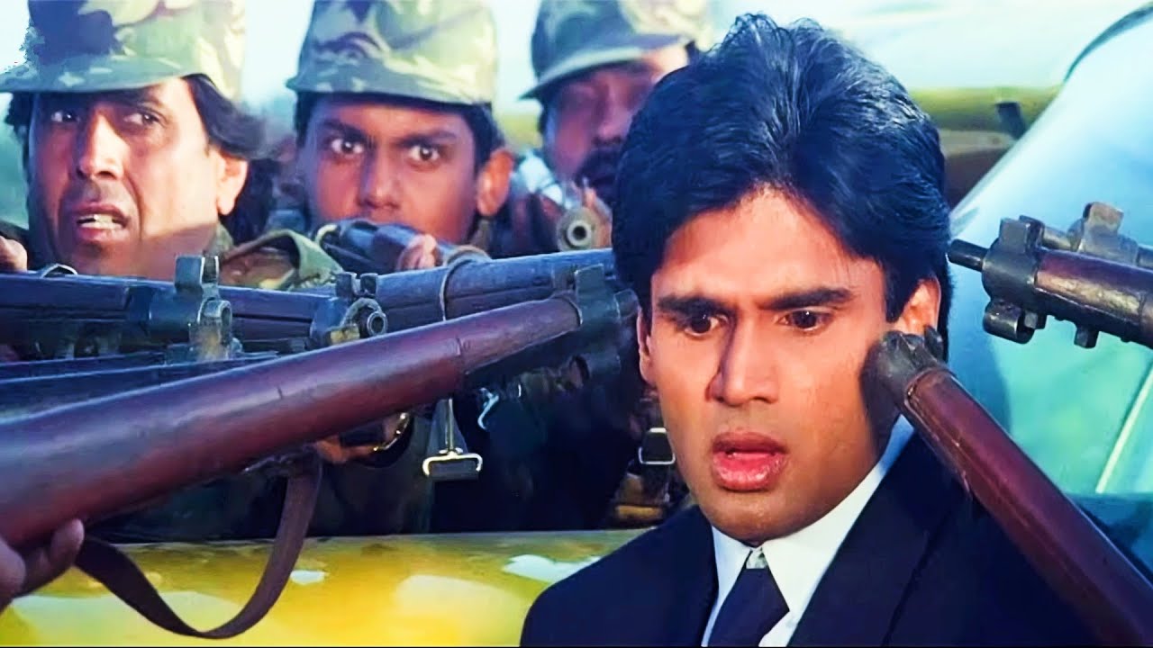 प्लेन से उतरते ही Suniel Shetty को मिलिट्री ने घेरा | Krishna | Action Thriller Scene