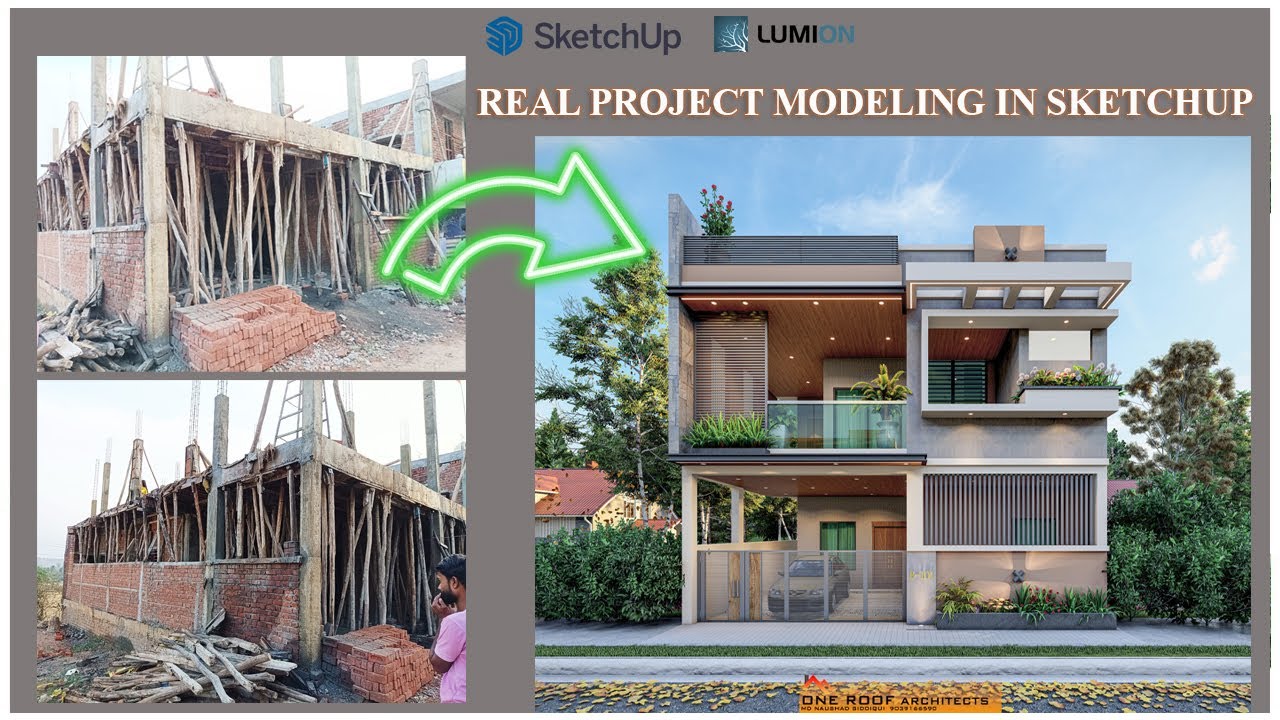 Exterior Modeling in sketchup with lumion Tutorial | live project