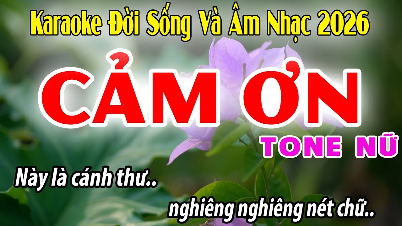 Cảm Ơn Karaoke Tone Nữ | Gm | Đời Sống Và Âm Nhạc | Beat Phối Mới 2026