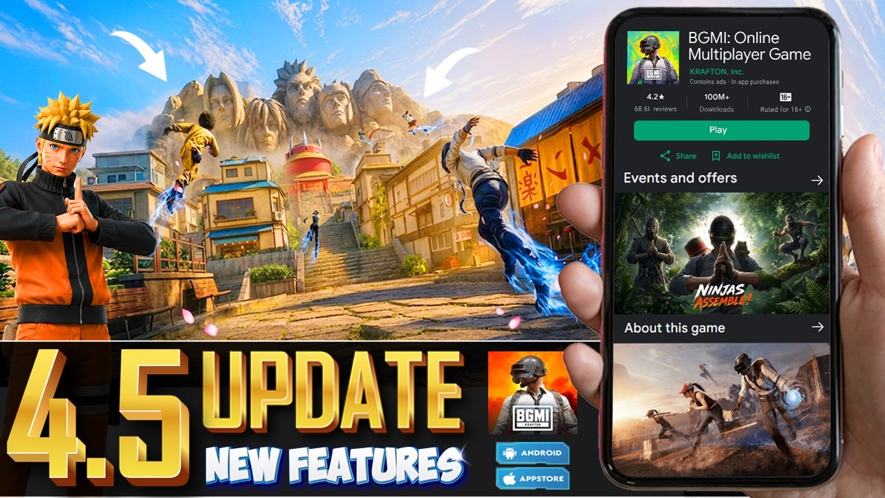 BGMI NEW UPDATE 4.5 - NEW FEATURES, NINE TAILED BEAST, KONOHA VILLAGE & MORE