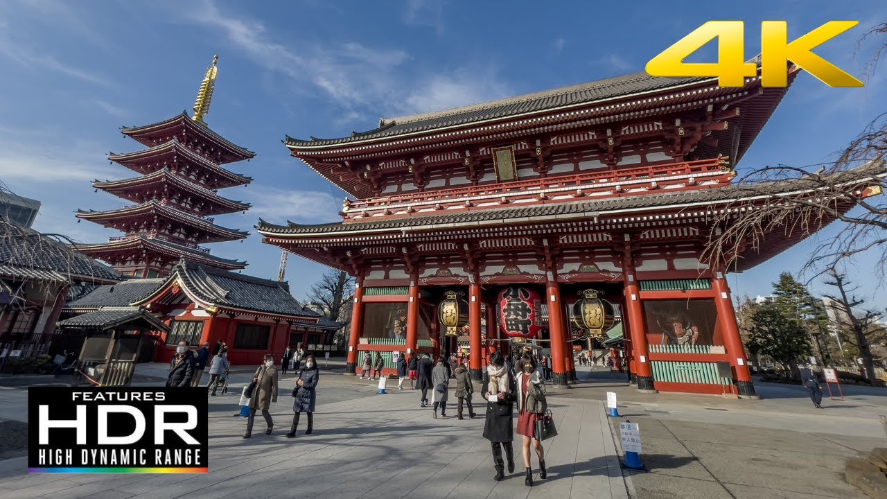 👘 [4K HDR] Walking To The Beautiful Senso-ji Temple in Asakusa | The Oldest Temple in Tokyo 🇯🇵