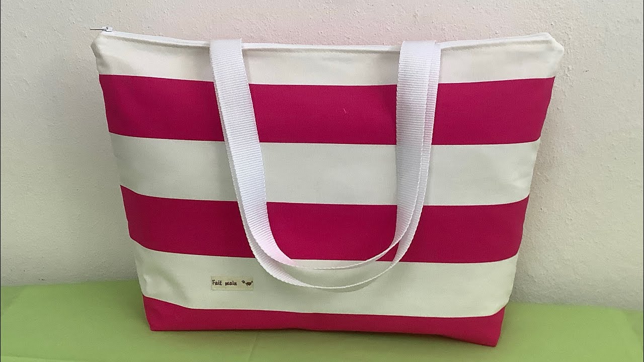 Como fazer uma bolsa de praia fácil ~ Costura Léna