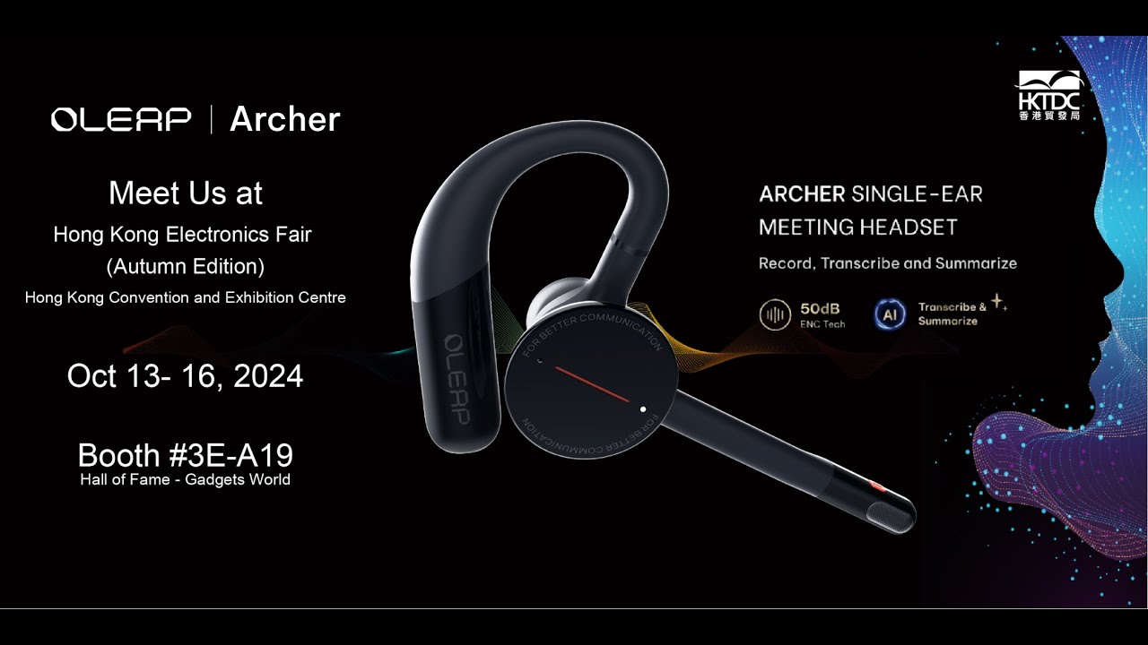 OLEAP ARCHER Single-Ear AI Meeting Headset - Hong Kong Electronics Fair