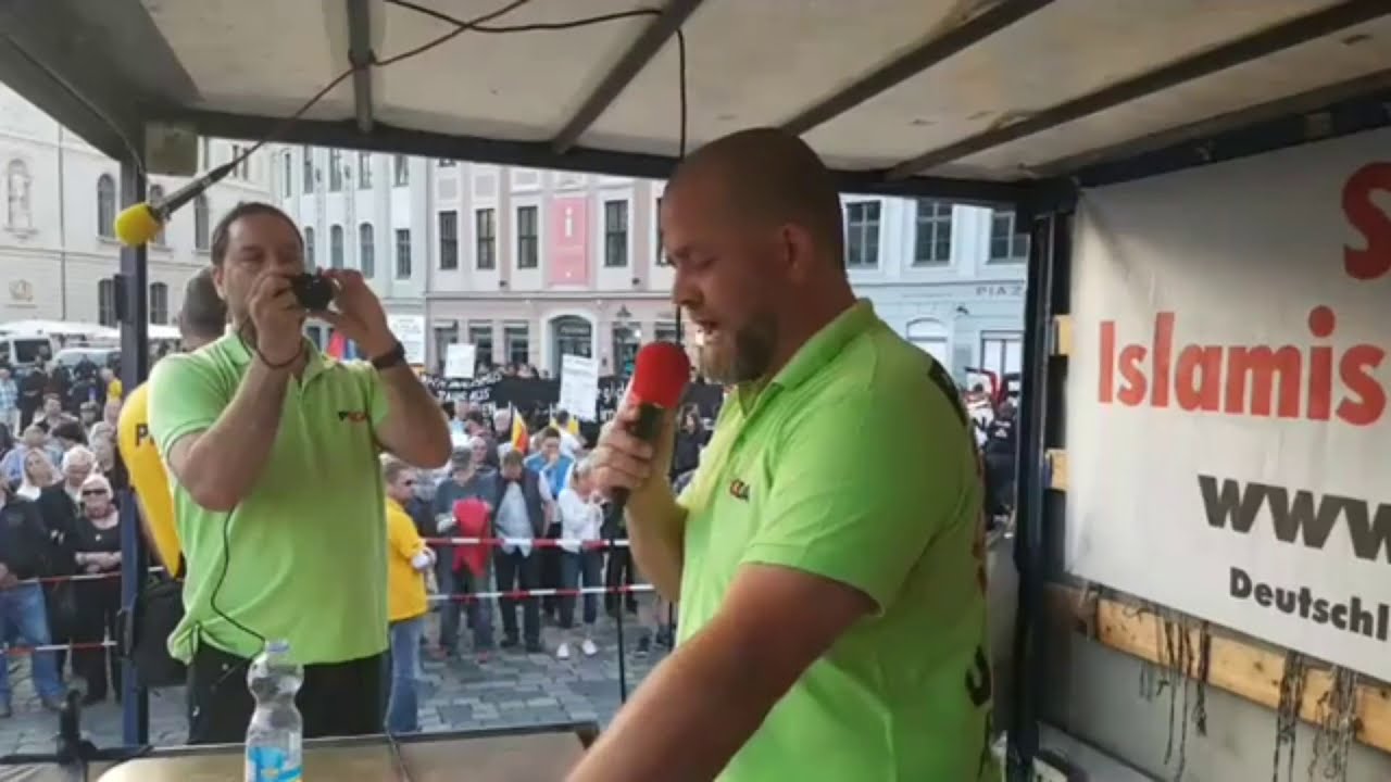Dresden 25.6.2018 AFD Pegida schreit 