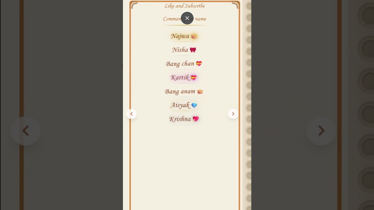 Live name writting.