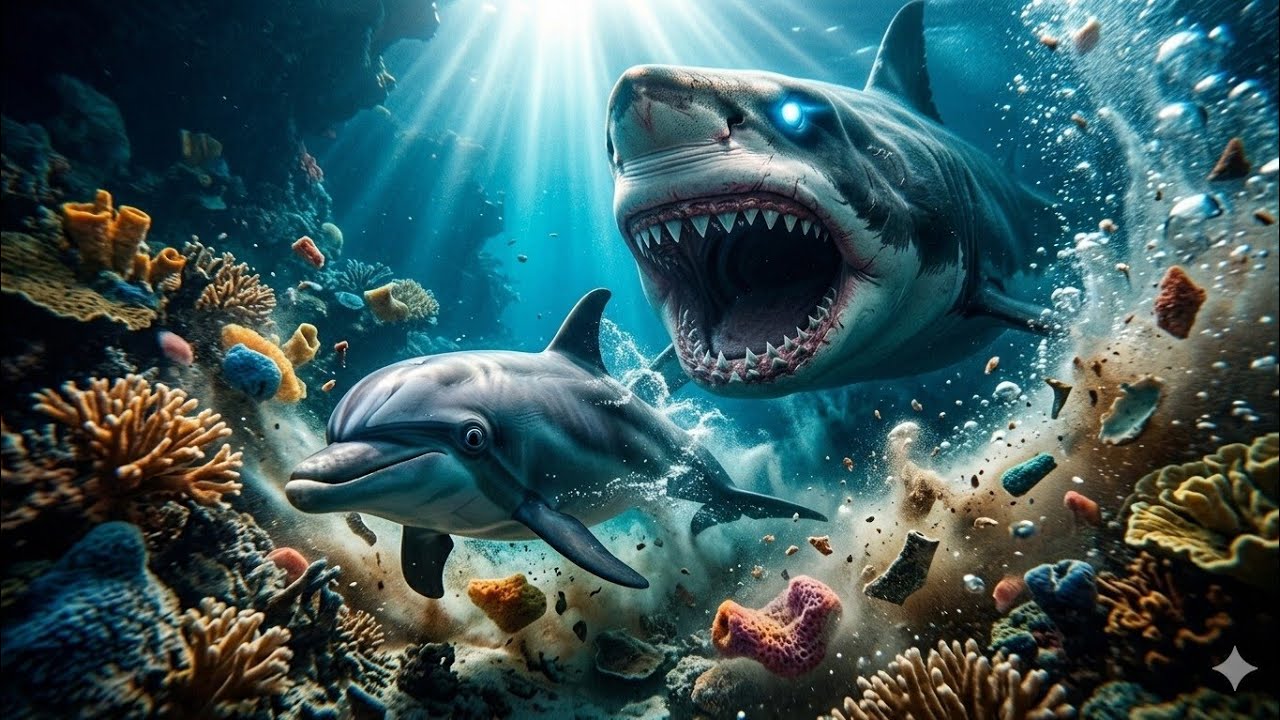 Что, если современный дельфин попадёт в доисторический океан? 🐬🦈 | Дельфин vs Мегалодон