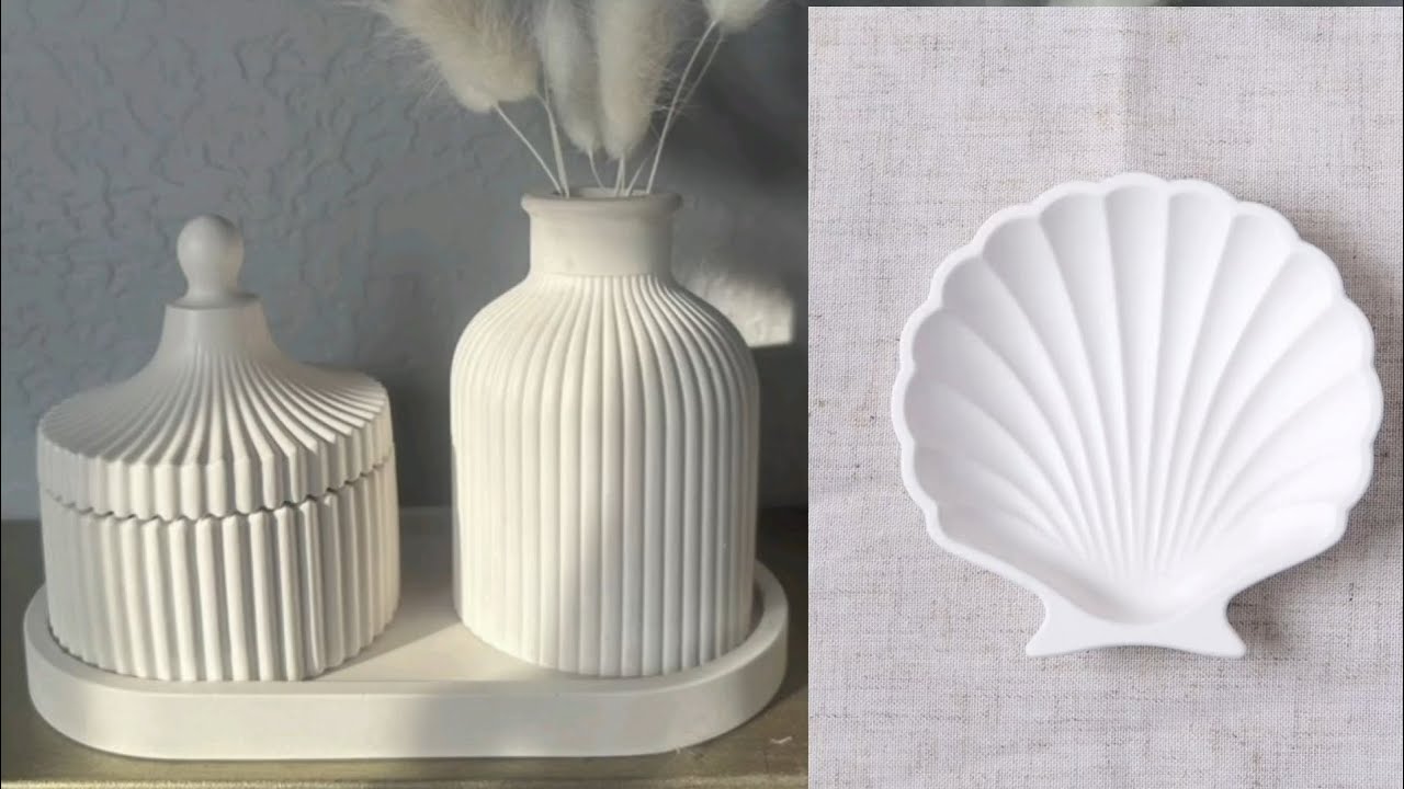 Concrete  trinket tray , jar & vase making step by step . 1st time try fall ❎ or pass ✅