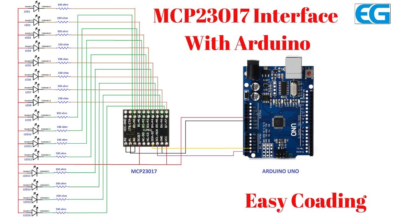 Interface MCP23017 (Port Expander) With Arduino Uno