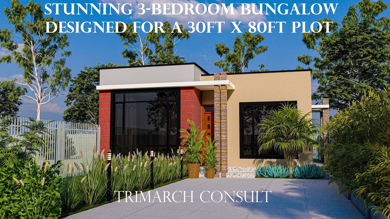 Stunning 3-Bedroom Bungalow: A Perfect Fit for 30x80 Plot