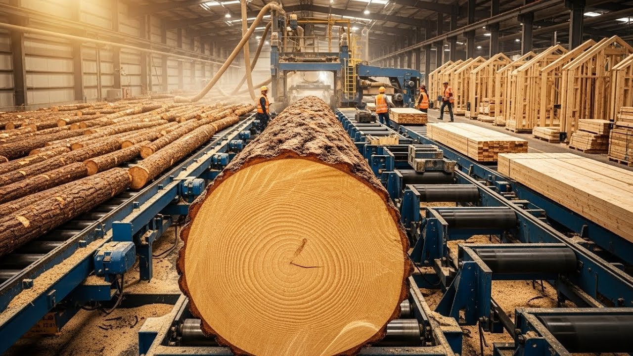 Inside the Pine Wood Factory – Turning Millions of Trees into Housing Frames