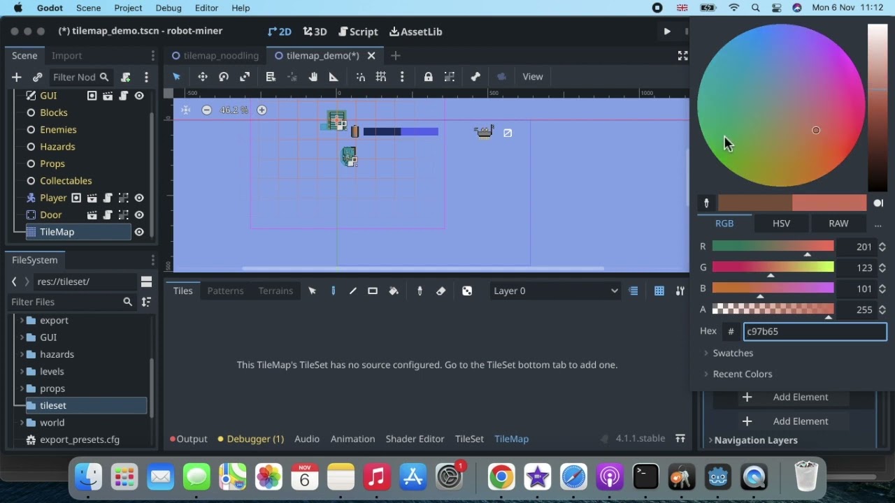 Ep 45: Creating a tileset and adding collisions in Godot4