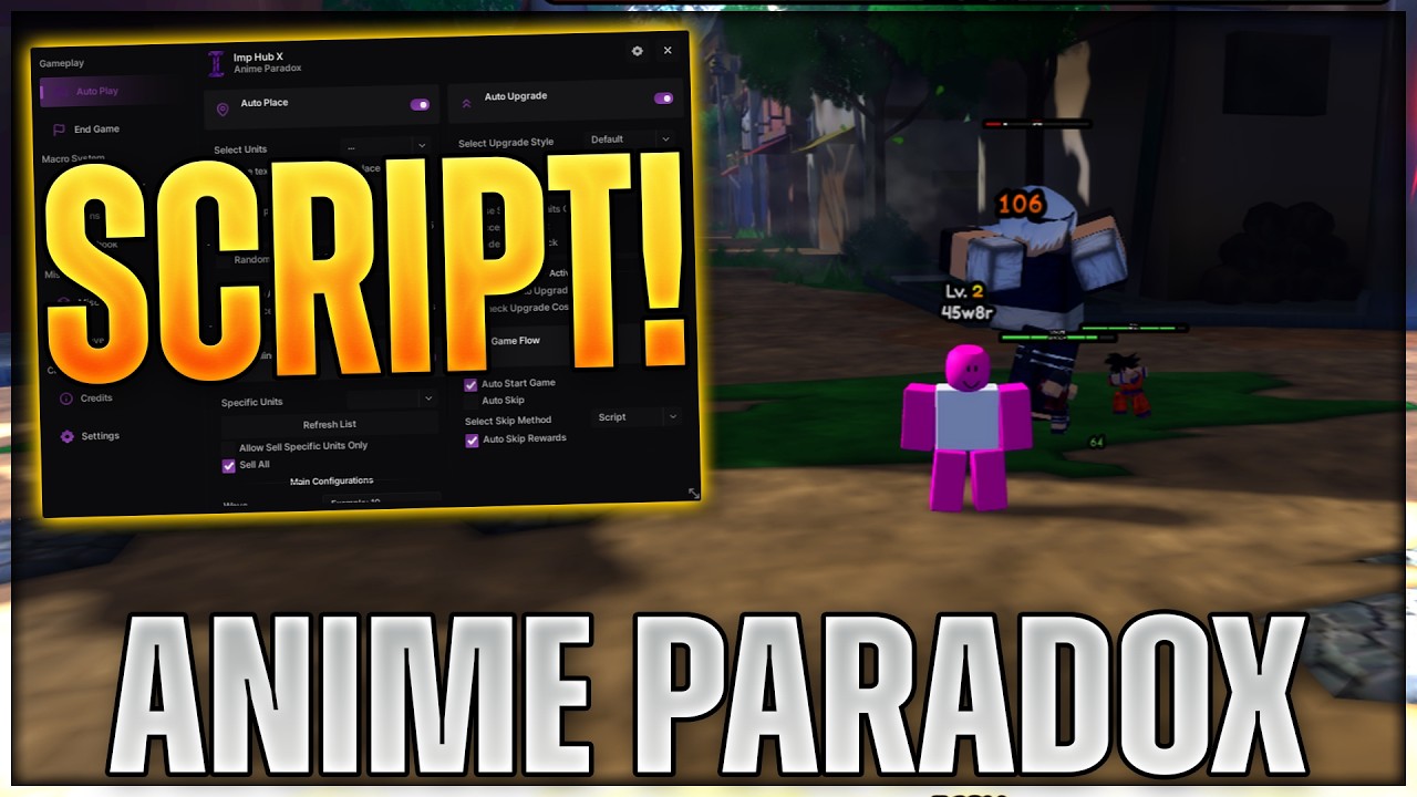 Anime Paradox Script Hack | Auto Place, Auto Upgrade, Macro & MORE!