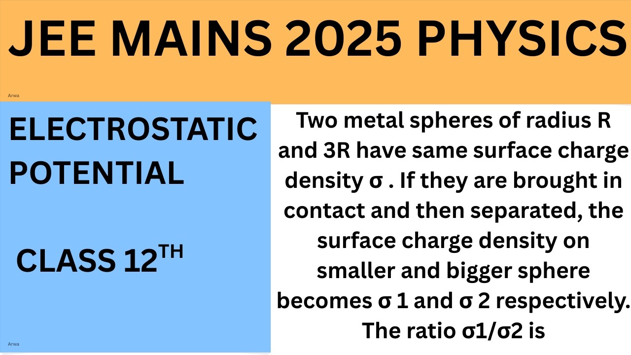 Two metal spheres of radius R and 3R have same surface charge density σ.If they are brought in