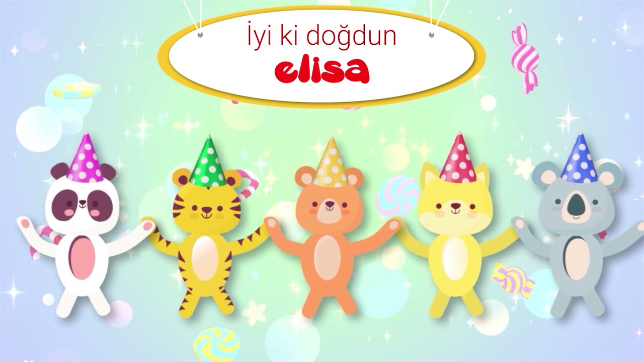 İyi ki Doğdun ELİSA  - İsme Özel Kırmızı Balık Doğum Günü Şarkısı