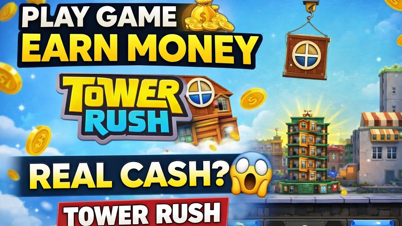 Tower Rush Earning App 💰 | Play Game & Earn Money | Real Cash Gaming App 