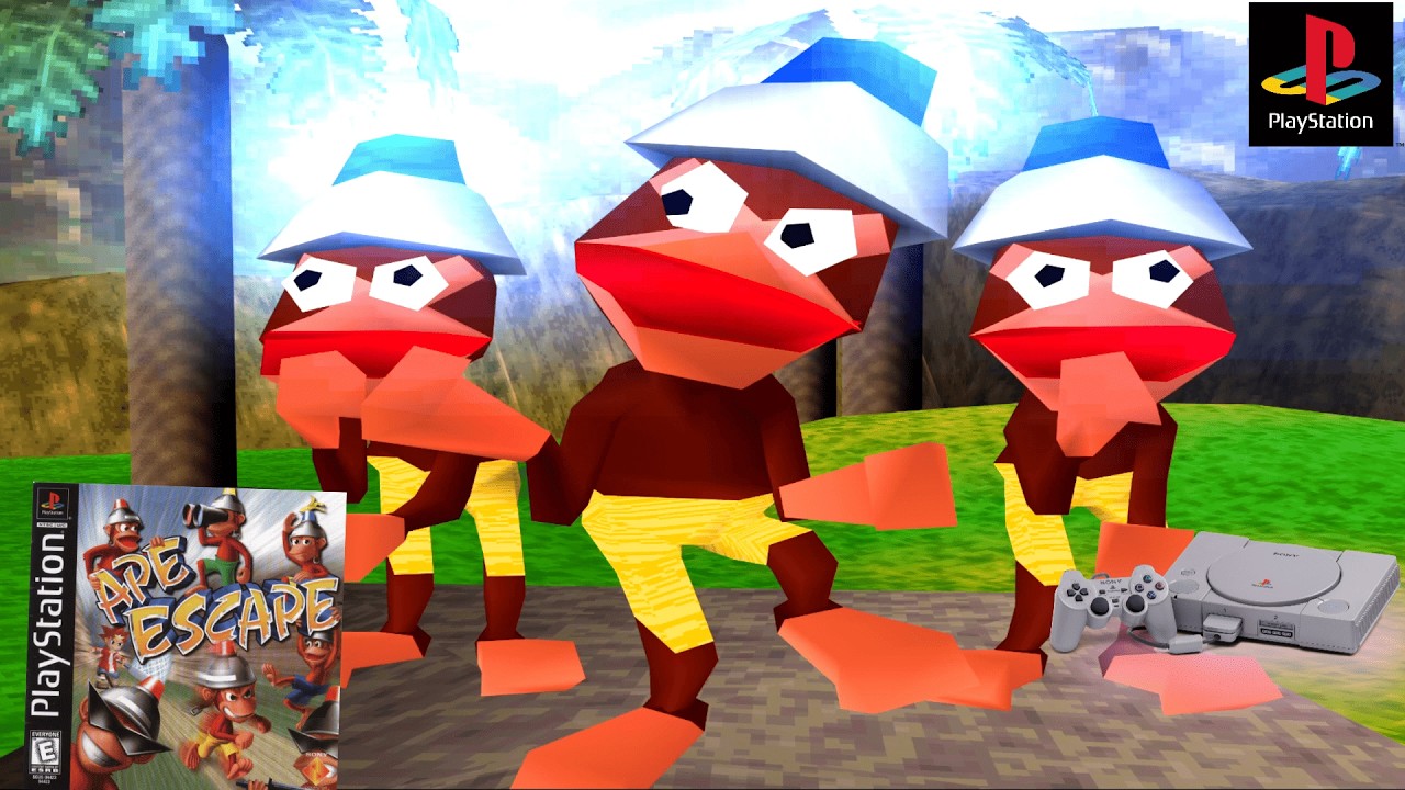 Ape Escape (1999) Sony PlayStation (PS1) Gameplay in HD